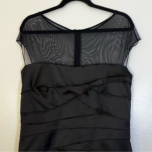 Tadashi Shoji | Black flattering cocktail dress Mesh women’s size 14 sheath